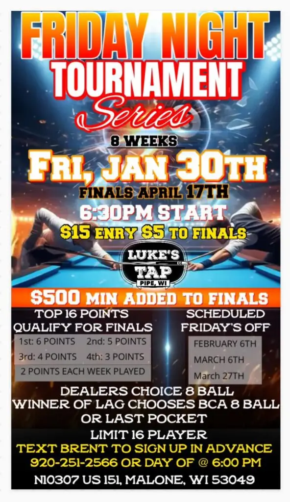 Luke's Tap Friday Pool Tournament Series