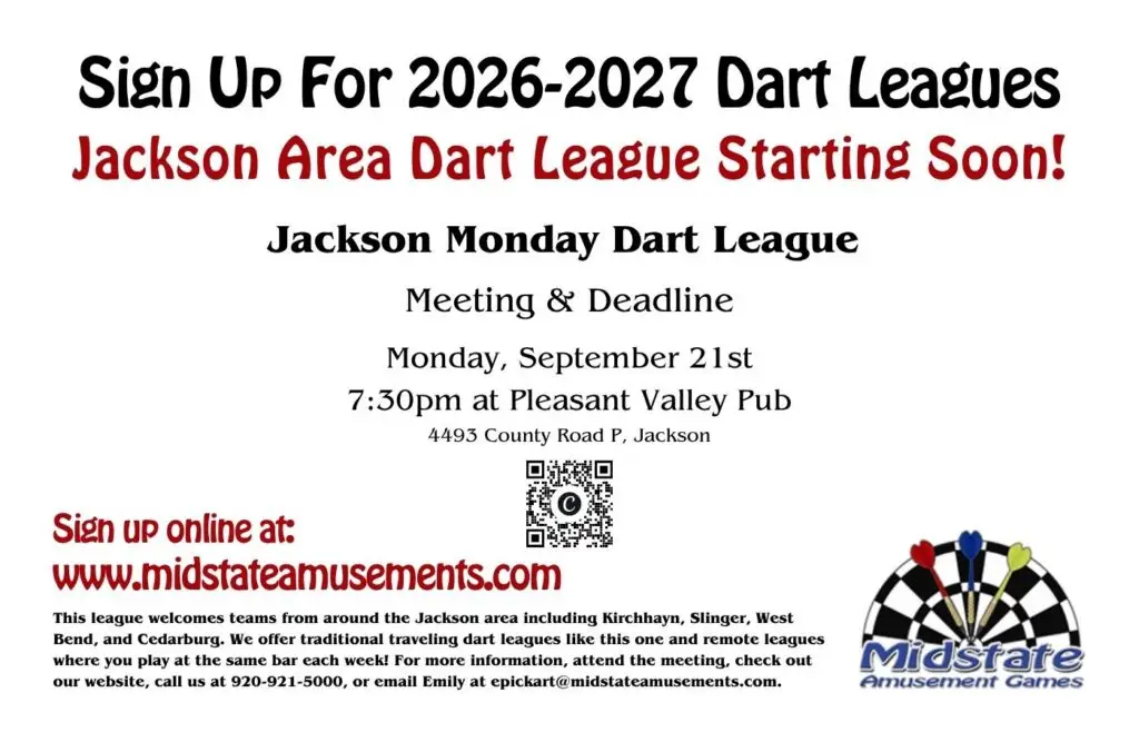 Jackson Monday Dart League Poster