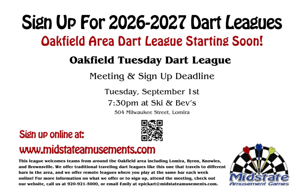 Oakfield Tuesday Dart League Meeting