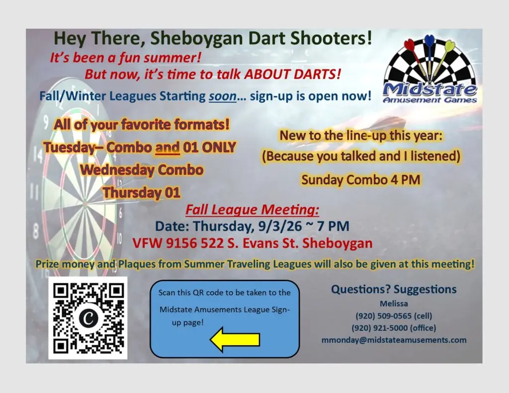 Sheboygan Dart League Poster