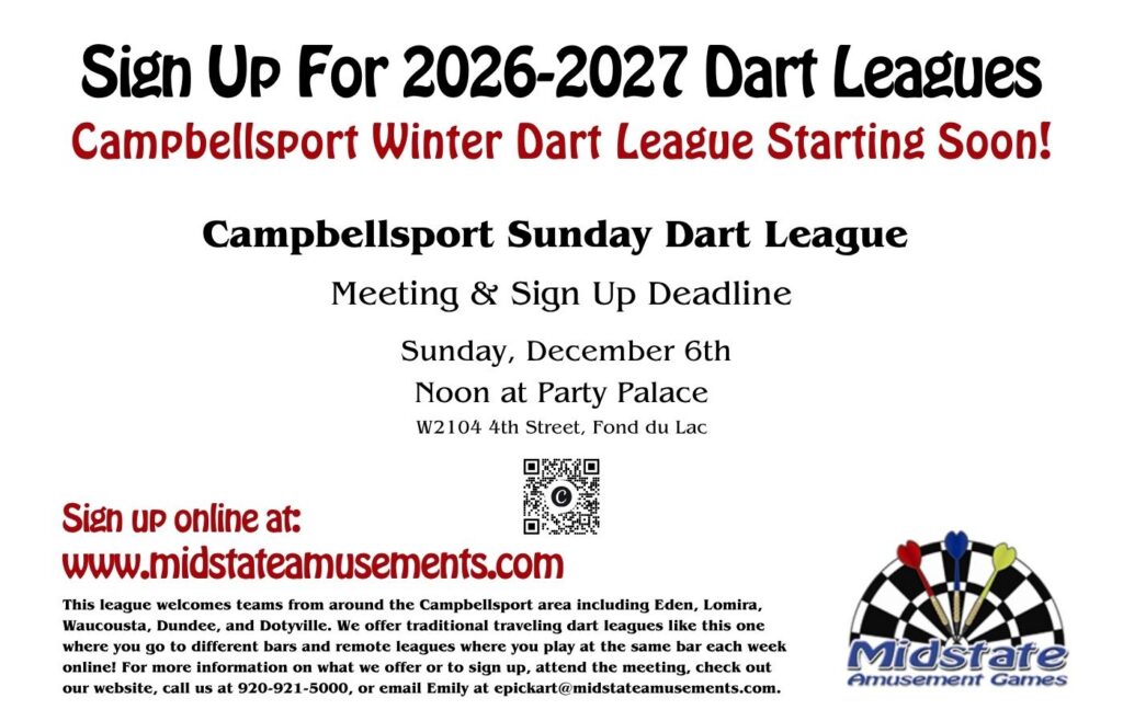 Campbellsport Sunday Dart League Meeting